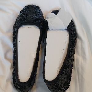 Zara Black Sequin Flats